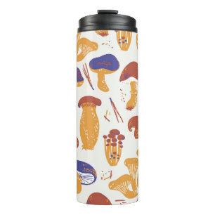 Illustration von Vintag essbaren Pilzen Thermosbecher