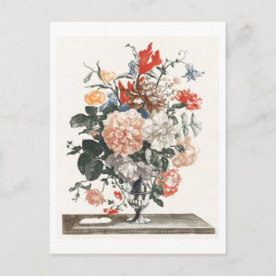 Illustration von Vintage-Blumen in einer Glasvase Postkarte