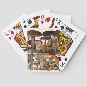 Illustration von Vintage-Pilzen Spielkarten