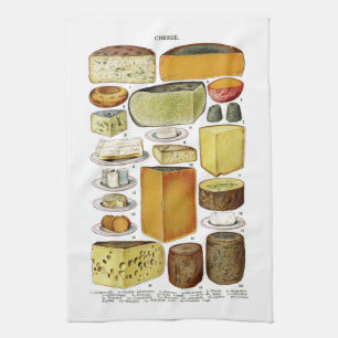 Illustration von Vintage-Victorian-Käsearten Handtuch
