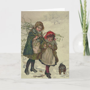 Illustration von Weihnachtsbaumzucht, Pub. 1886 Feiertagskarte