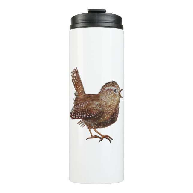 Illustration von Wren Bird (Troglodytes Troglodyte Thermosbecher (Vorderseite)