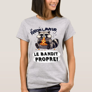 Illustration Waschbär Humor Der saubere Bandit T-Shirt