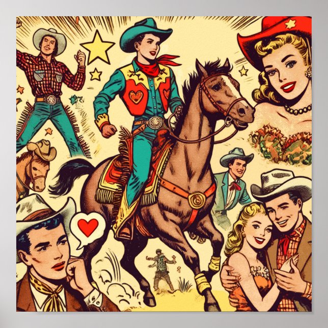 Illustration zu Comicen für Vintage Länder Poster (Vorne)