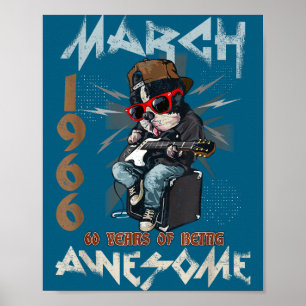 Illustration zum 60. Geburtstag Hunde Liebhaber Mä Poster