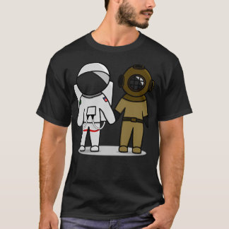 Illustration zum Astronauten und zum Tauchen T-Shirt
