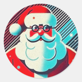 Illustration zum bezaubernden Weihnachtsmann Runder Aufkleber