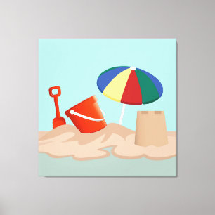 Illustration zum Bucket and Spade Beach Leinwanddruck