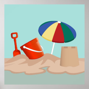Illustration zum Bucket and Spade Beach Poster