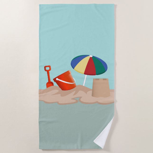 Illustration zum Bucket and Spade Beach Strandtuch (Vorderseite)