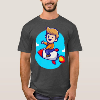 Illustration zum Cartoon der niedlichen Boy Riding T-Shirt