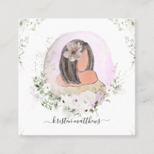 Illustration zum Design der Aquarellhaare Quadratische Visitenkarte