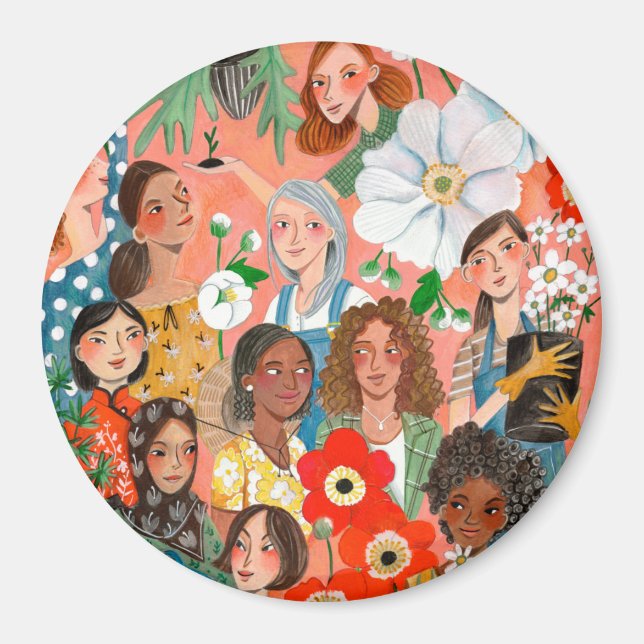 Illustration zum Internationalen Frauentag Magnet (Vorne)