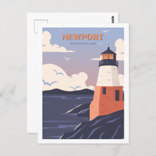 Illustration zum Newport Rhode Island Travel Place Postkarte