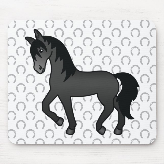 Illustration zum Niedlichen Cartoon von Black Trot Mousepad (Vorne)