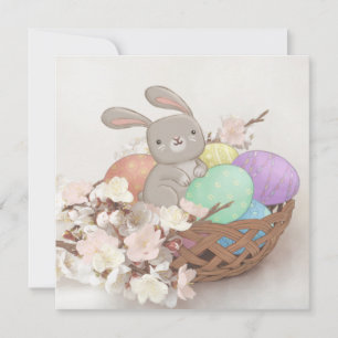 Illustration zum Osterhasen, Ostereier und Blume Einladung
