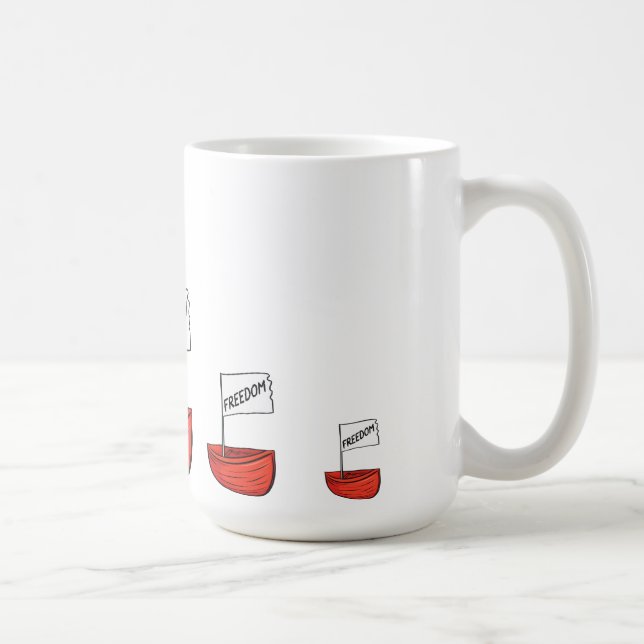 Illustration zum Schiff der nautischen Freiheit Kaffeetasse (Rechts)
