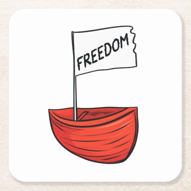 Illustration zum Schiff der nautischen Freiheit Rechteckiger Pappuntersetzer (Vorderseite)