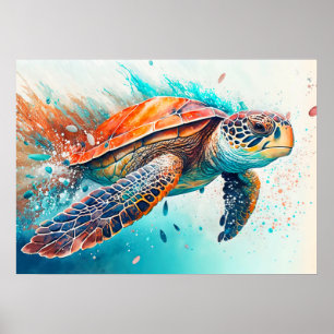 Illustration zum Schwimmen Poster