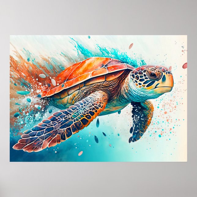 Illustration zum Schwimmen Poster (Vorne)