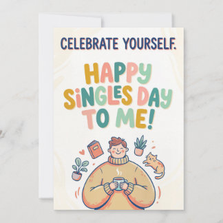 Illustration zum Singles Day: Sich selbst feiern Feiertagskarte