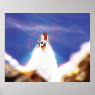 Illustration zum Start von Space Shuttle Poster