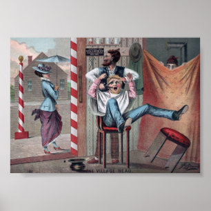 Illustration zum Vintagen Comical Barber Shop Poster