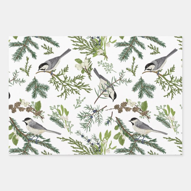 Illustration zum Weihnachtswald im Wasser Geschenkpapier Set (Vorderseite)