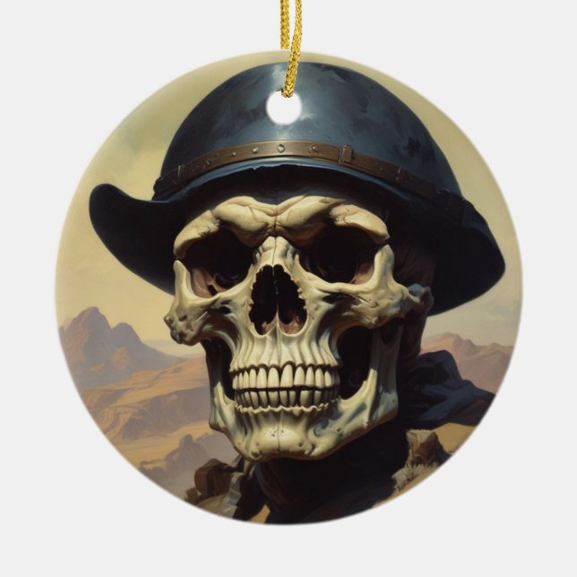 Illustration zum Zeichnen von Ölgemälden auf Skull Keramik Ornament (Vorne)