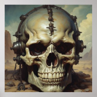 Illustration zum Zeichnen von Ölgemälden auf Skull