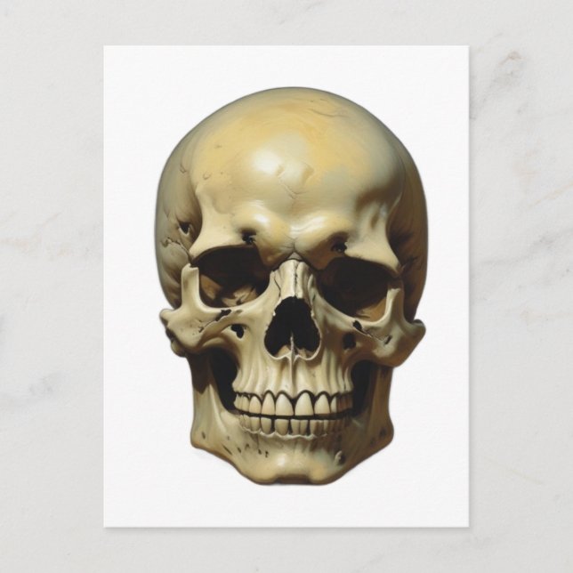 Illustration zum Zeichnen von Ölgemälden auf Skull Postkarte (Vorderseite)