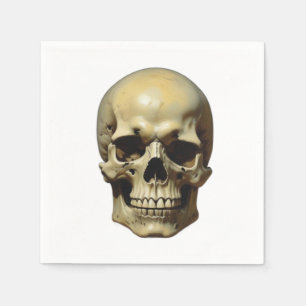Illustration zum Zeichnen von Ölgemälden auf Skull Serviette