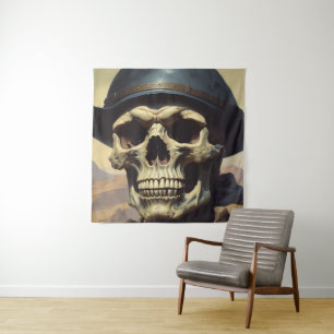 Illustration zum Zeichnen von Ölgemälden auf Skull Wandteppich