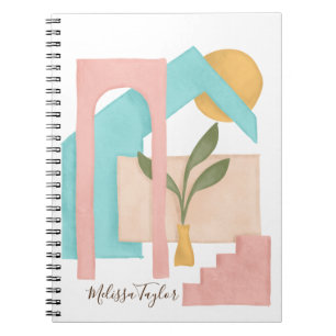 Illustration zur abstrakten Kunstarchitektur Moder Notizblock