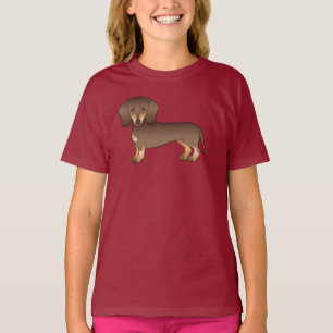 Illustration zur Kurzen Dackel Braunfisch und Tan T-Shirt