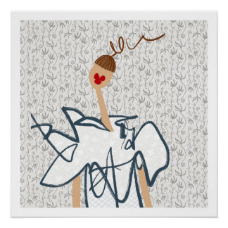 Illustration zur niedlichen Funny Girl Fashion Ill Poster