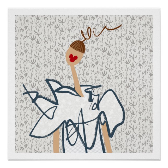 Illustration zur niedlichen Funny Girl Fashion Ill Poster (Vorderseite)