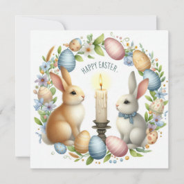 Illustration zur Osterblüte Pink Blauer Kerze Feiertagskarte