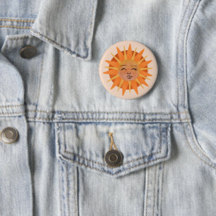 Illustration zur Sonnenfront Orange Wasserfarbe Button