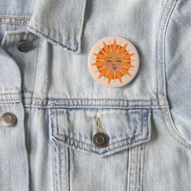 Illustration zur Sonnenfront Orange Wasserfarbe Button (Beispiel)