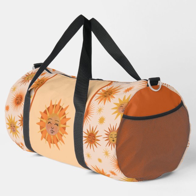 Illustration zur Sonnenfront Orange Wasserfarbe Duffle Bag (Rechte Ecke)