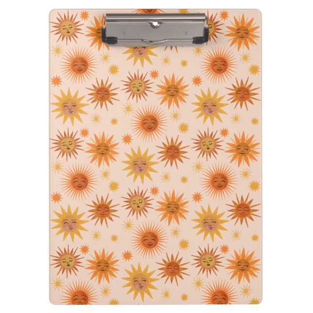 Illustration zur Sonnenfront Orange Wasserfarbe Klemmbrett (Vorderseite)