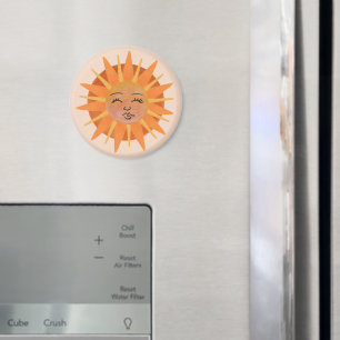 Illustration zur Sonnenfront Orange Wasserfarbe Magnet