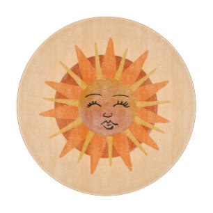 Illustration zur Sonnenfront Orange Wasserfarbe Schneidebrett
