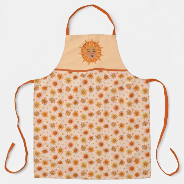 Illustration zur Sonnenfront Orange Wasserfarbe Schürze (Vorderseite)
