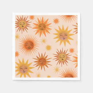 Illustration zur Sonnenfront Orange Wasserfarbe Serviette