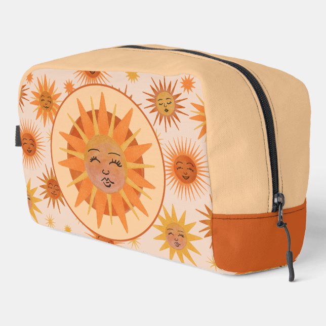 Illustration zur Sonnenfront Orange Wasserfarbe Waschbeutel (Rechte Ecke)