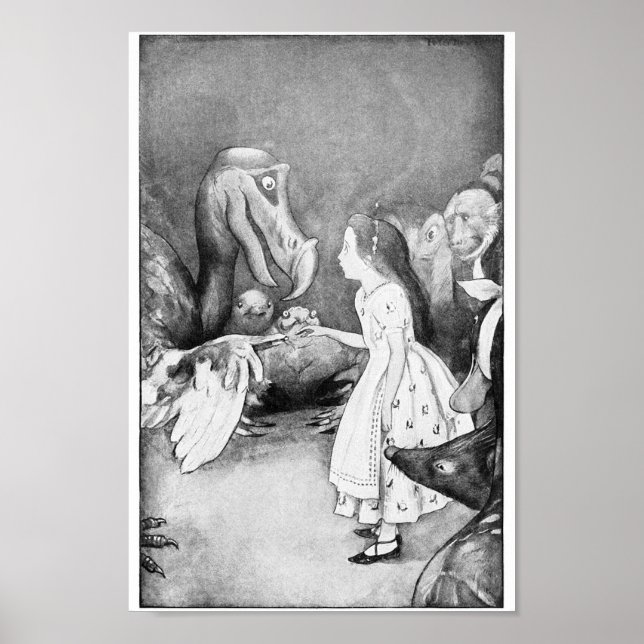 Illustration zur Vintagen Alice im Wunderland Poster (Vorne)