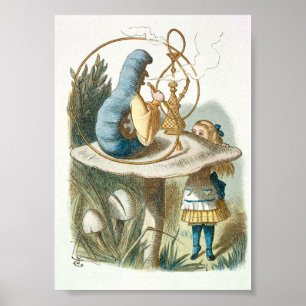 Illustration zur Vintagen Alice im Wunderland Poster
