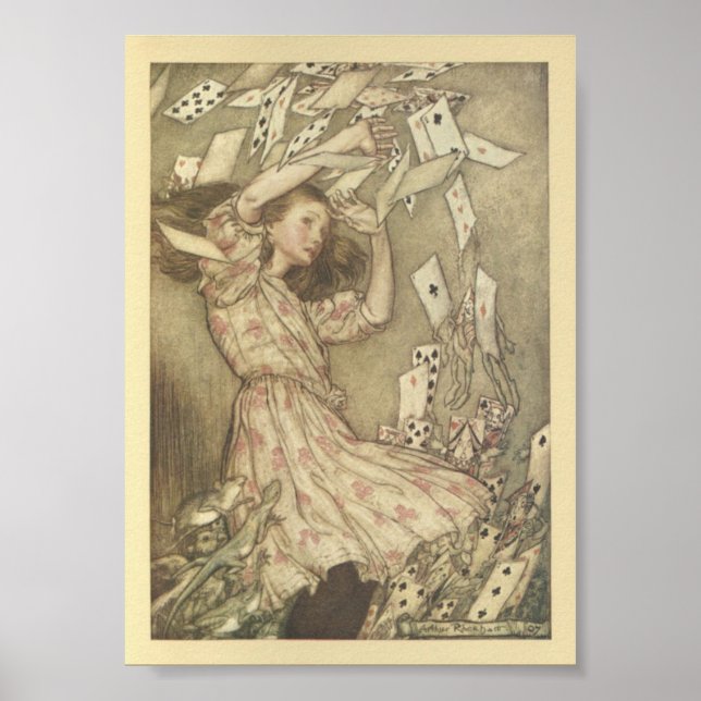 Illustration zur Vintagen Alice im Wunderland Poster (Vorne)